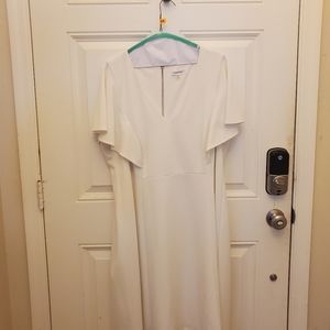 Calvin Klein White butterfly sleeve dress